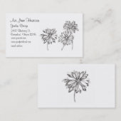 Daisy zwart witte bloem tekening visitekaartje (Voorkant / Achterkant)