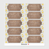 Daisys Rustic Wood Mariage Étiquettes de adresse i (Feuille)