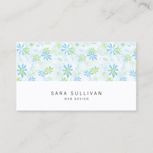 Daity Pastel Floral Web Design Carte de visite (Devant)