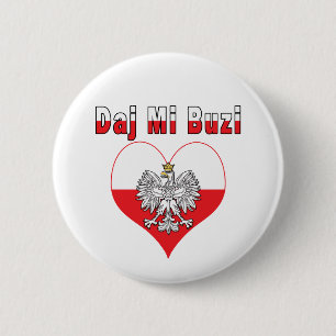 Daj Mi Buzi Eagle Heart Ronde Button 5,7 Cm