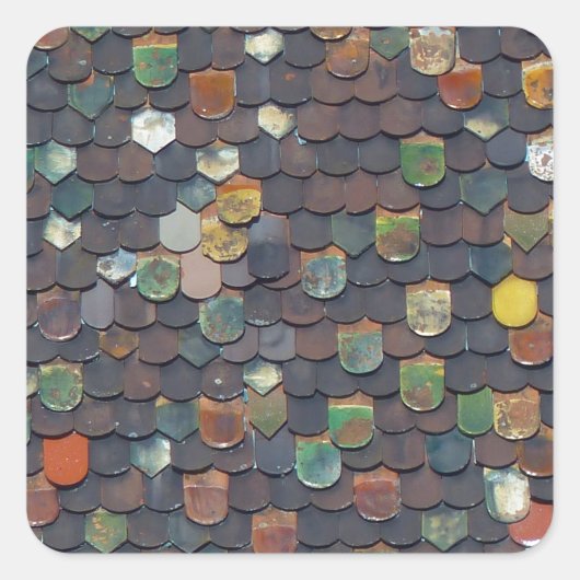 dak-998-kleur vierkante sticker (Voorkant)