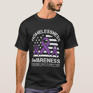 Dak- en thuisloosheidsmaand Amerikaanse vlag T-shirt