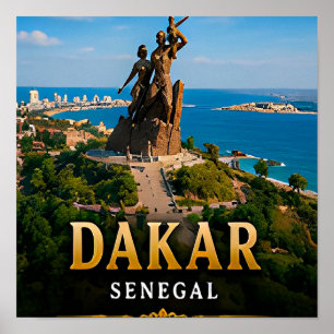 Dakar Atlantische kust en Afrikaanse Renaissance M Poster