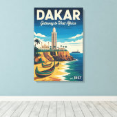 Dakar Sénégal Affiche de voyage rétro Impression d (Insitu (Plancher de Bois))