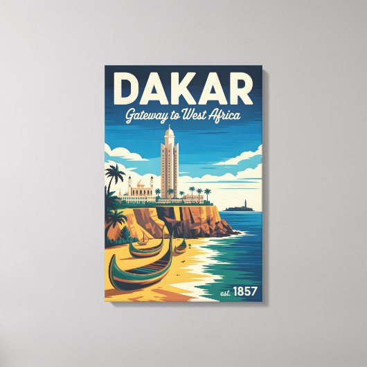 Dakar Sénégal Affiche de voyage rétro Impression d (Recto)