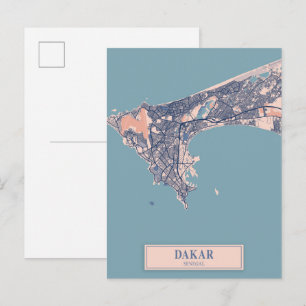 Dakar Senegal Afrika Winderige Stad Kaart Reizen