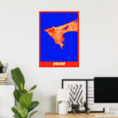 Dakar - Senegal Retro City Map Poster (Thuiskantoor)