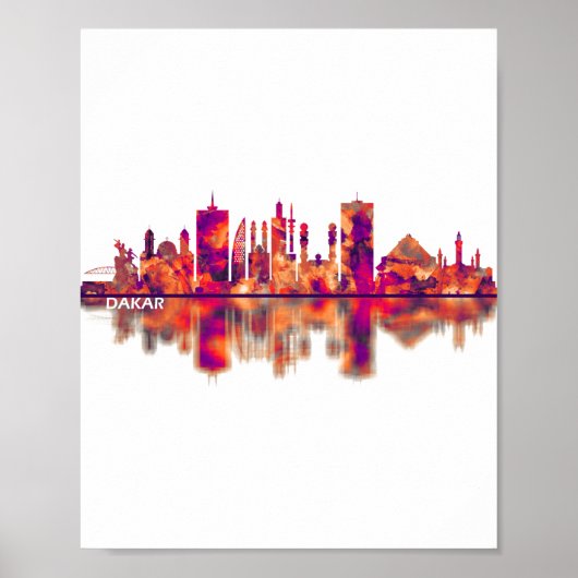 Dakar Senegal Skyline Poster (Voorkant)