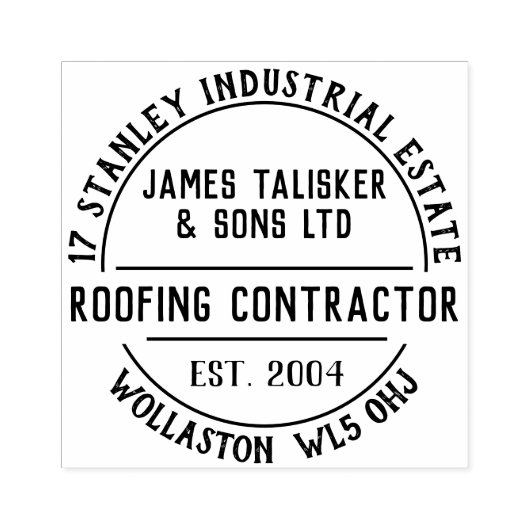 Dakbedekking Aannemer Rubber Stamp Rubberstempel (Afrduk)