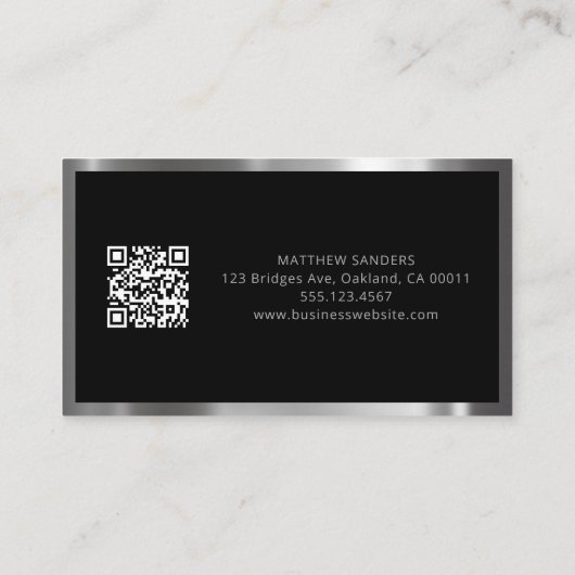 Dakbedekking Constructie Amerikaanse vlag QR Code Visitekaartje (Achterkant)