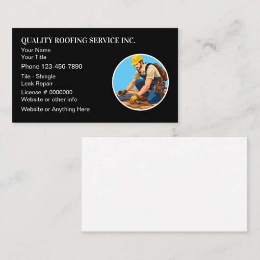 Dakbedekking en constructie Modern ontwerp Visitekaartje (Voorkant / Achterkant)