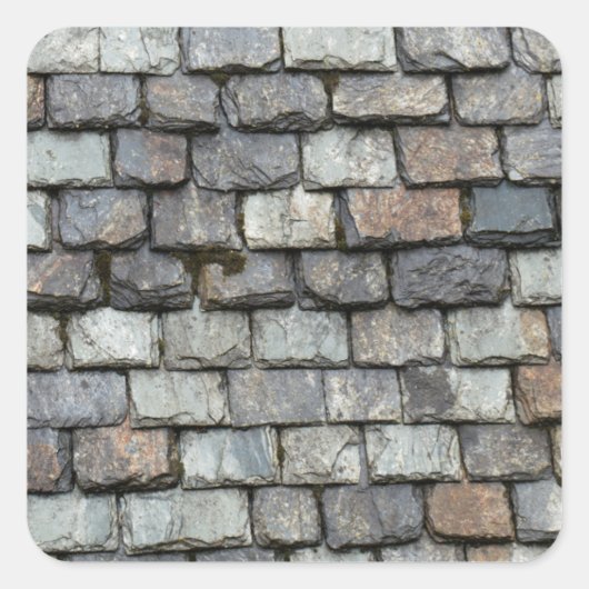 dakbedekking met borden van leisteen vierkante sticker (Voorkant)