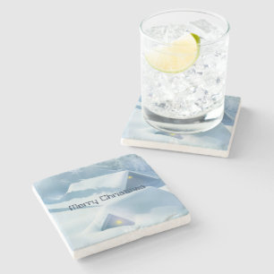 Dakbedekking met glitterende sneeuw stenen onderzetter