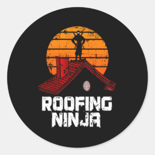 Dakbedekking Ninja Aannemer Ronde Sticker