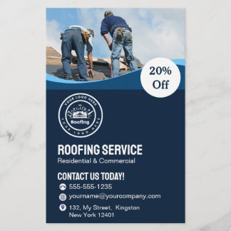 Dakbedekkingsbedrijf | Aangepaste logo-services Flyer