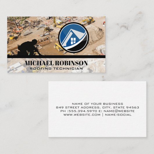 Dakdekker | Bouwplaats | Projectontwikkelaar. Visitekaartje (Voorkant / Achterkant)