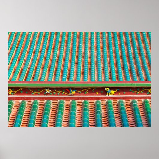 DakDetail van de Zuid-Putuo-tempel Poster (Voorkant)