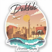 Dakhla Marokko Surfen Sticker (Voorkant)