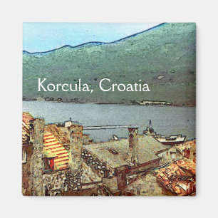 Dakhuizen in Korcula Magneet
