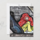 dakloos notitiekaartje (Voorkant)