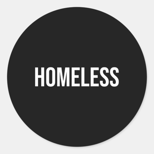 dakloos ronde sticker (Voorkant)