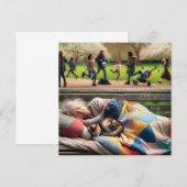 Dakloze dame napping op een parkbank (Voorkant / Achterkant)