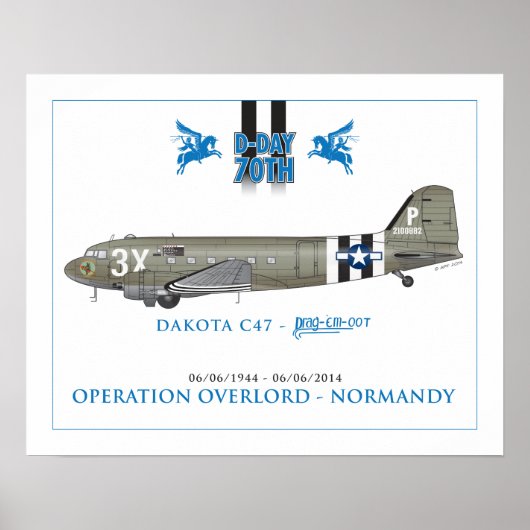 DAKOTA C47 SKYTRAIN - DRAG 'EM OOT POSTER (Voorkant)