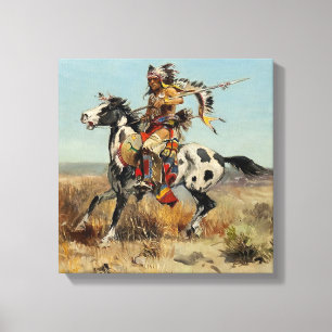 “Dakota Chief” door Charles M Russell Canvas Afdruk