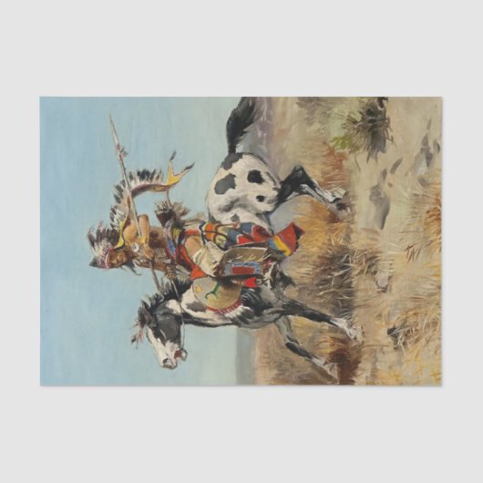 “Dakota Chief” door Charles M Russell Tissuepapier (Voorkant)