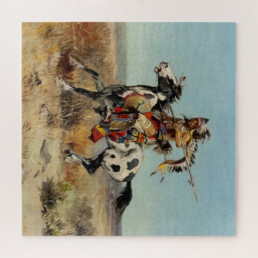 “Dakota Chief” Westerse kunst van Charles M Russel Legpuzzel (Horizontaal)