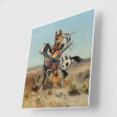 “Dakota Chief” Westerse kunst van Charles M Russel Vierkante Klok (Hoek)