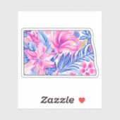 Dakota du Nord - Autocollant d'été - Inspiré Lilly (Feuille)