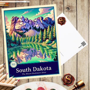 Dakota du sud   Carte postale ombragée style Anime