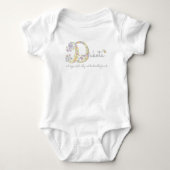 Dakota meisjes D-naam betekent monogram baby appar Romper (Voorkant)