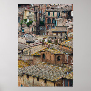 Dakpannen in Siena, verticaal poster