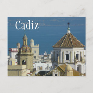 Dakpannen, mediterraan Zee, Cadiz, Spanje Briefkaart