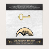 Dakterras Stad Logo | Leer | Skelet Sleutel Visitekaartjes (Buitenkant ongevouwen)