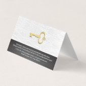 Dakterras Stad Logo | Leer | Skelet Sleutel Visitekaartjes (Achterkant)