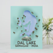 Dal Lake, Srinagar, Inde poster de voyage Carte (Debout devant)