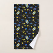 Dala folklorique suédoise Cheval le bleu et jaune (Serviette à main)