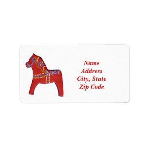 Dala Horse Adresetiketten Etiket