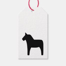 Dala Horse Black Gift Labels Cadeaulabel