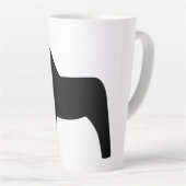 Dala Horse Black Latte Mug (Angle droit)