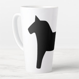 Dala Horse Black Latte Mug