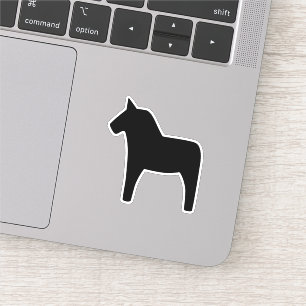 Dala Horse Black Vinyl Sticker