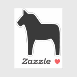 Dala Horse Black Vinyl Sticker