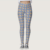 Dala Horse Blue Leggings (Voorkant)