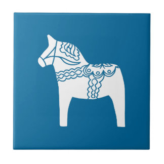 Dala Horse Blue Tegeltje