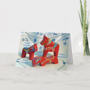 Dala Horse Collectie Birthday Kaart