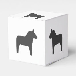 Dala Horse Dark Gray Favor Box Bedankdoosjes